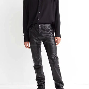 กางเกงหนังผู้ชายคุณภาพสูง ดีไซน์ล่าสุด ทรงตรง น้ำหนักเบา สไตล์ลำลอง ขายส่ง รับทำโลโก้ - Product Image 4