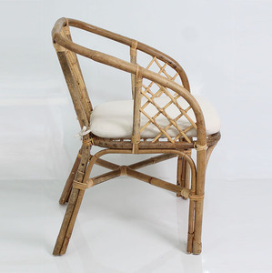 Chaise de jardin en teck massif rétro antique, écologique, durable, avec coussin, pour l'extérieur, patio, parc, villa, hôtel - Product Image 2