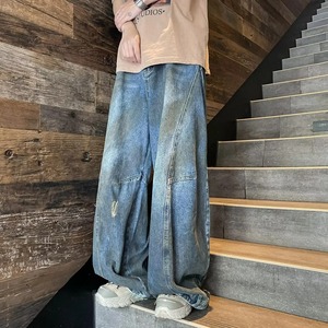 New Men <b>Y2K</b> Vintage Side Striped Straight Jean High Street Wash Blue Baggy Denim <b>Trousers</b> Hip Hop Fashion Jeans - Product Image 6