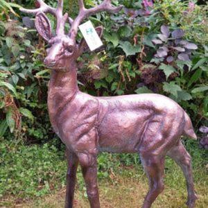 รูปปั้นกวางเรนเดียร์ตกแต่งขนาดใหญ่พร้อมงานหัตถกรรมโลหะเขากวางรูปปั้นทองสัมฤทธิ์ขนาดจริงรูปปั้นตกแต่งบ้านกลางแจ้ง - Product Image 2