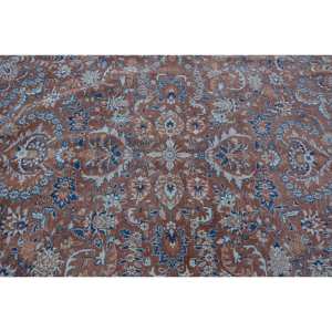 พรมสไตล์วินเทจแบบตุรกีการออกแบบผ้าปะต่อสีส้มสีน้ำเงินสไตล์คลาสสิกขนาด9x12ทรงสี่เหลี่ยมผืนผ้ากว้าง4เมตรผ้าขนสัตว์ได้รับแรงบันดาลใจจาก Tabriz - Product Image 5