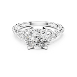 Anillo de Compromiso de Oro Amarillo de 14K con Diamante Corte Cojín para Mujer |   Diamante Cultivado Nuevo - Product Image 3