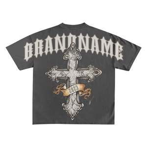 Camiseta cuadrada de algodón 100% para hombre, Camiseta holgada de microfibra pesada ecológica, camiseta Vintage de gran tamaño, punto suave minimalista - Product Image 5