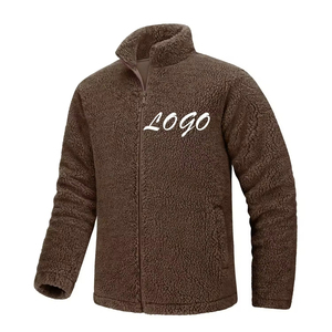 Veste polaire Sherpa coupe-vent d'extérieur pour hommes, manteau à fermeture éclair et col montant, veste d'hiver, manteau de randonnée en polaire, avec blocage des couleurs - Product Image 6