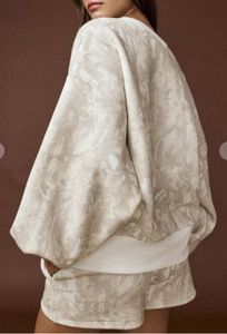 OEM Custom Winter Formal Woodland Camo Crewneck <b>Long</b> Sleeve Top & <b>Shorts</b> Set 100% Cotton Knitted Hooded Pullover Women <b>Men</b> - Product Image 2