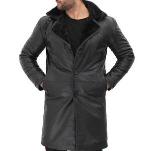Abrigo de Cuero Premium para Hombre, Diseño Largo y Cómodo, Perfecto para el Uso Diario en Invierno, Moda Urbana - Product Image 1