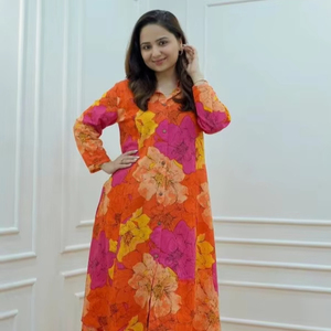 Nuevo estilo de lanzamiento de rayón étnico Co-ord Set con trabajo de bordado con mangas completas Perfecto para la calidad del guardarropa asegurada por la exportación - Product Image 1