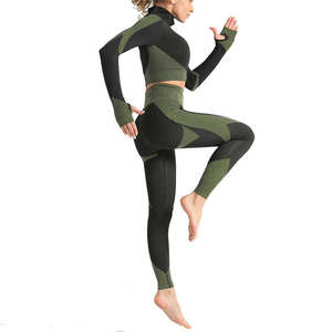 Women's 3pc Yoga set, Exercise Gym Wear Wholesale factory <b>Product</b> With Your Own Logo Manufactured By EVEGLOW - Product Image 5