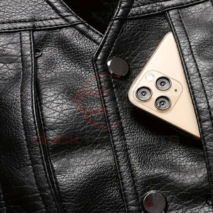 Vêtements de mode 2025 gilets en cuir de haute qualité respirant personnalisé bonne qualité Top Design gilet en cuir poche 5 dimensions - Product Image 6