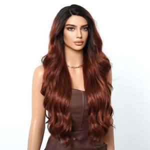 Payton-DWY Reddish Brown Tresses Side Part <b>Wig</b> with Wavy Hair - Product Image 3
