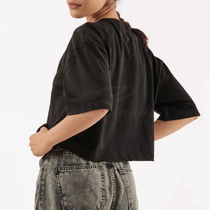 Dans le prix de gros femmes haut court t-shirt vente chaude bas quantité minimale de commande femmes haut court t-shirt à bas prix - Product Image 2