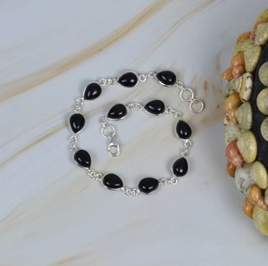 Gift for Wedding Black Onyx Gemstone <b>Solid</b> 925 Sterling <b>Silver</b> Handmade Fine <b>Silver</b> <b>Bracelet</b> Jewelry Sterling <b>Silver</b> Jewelry - Product Image 4