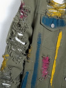 เสื้อแจ็กเก็ตผ้ายีนส์สีล้วนมีกระดุมปกคอพับตั้งหลายกระเป๋าลำลองแขนยาวสำหรับฤดูหนาว2025ใหม่ - Product Image 3