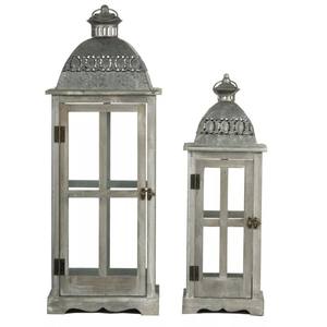 Aluminium and Metal Lanterns with <b>Glass</b> Window <b>Pane</b> Design and Metal Lanterns with <b>Glass</b> Window <b>Pane</b> Design Gray Home - Product Image 1