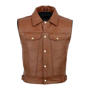 Hommes décontracté 100% gilet en cuir bonne qualité nouveau Design à la mode vêtements d'extérieur prix raisonnable pour les pêcheurs - Product Image 2
