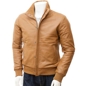 Men's High Quality Vintage Leather Biker Jacket High Street Style Winter Warm Plain Dyed Winter Jacket - Product Image 1