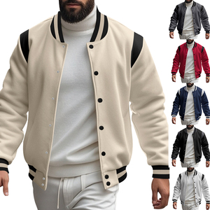 <b>Men's</b> High-Street <b>Cardigan</b> Jacket Casual Style <b>Zip</b>-<b>Up</b> Stand Collar Baseball-Inspired New Fashion Hip-Hop Design varsity jacket - Product Image 1