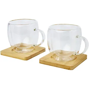 Set of 2 Sustainable <b>Manti</b> Glass Mugs Elegant Drinkware - Product Image 4