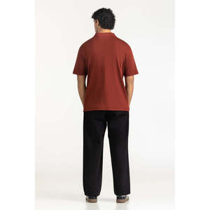 Camisa de Hombre, Corte Regular, Tejida, con Logotipo Bordado en el Frente, Cierre de Botones, Manga Corta, Cómoda, 100% Poliéster, Transpirable - Product Image 6