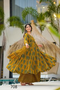 เดรสสไตล์ปากีสถานสำหรับผู้หญิงใส่สบายแขนคอวีพิมพ์ลายดิจิทัลสำหรับทำงานไม่ใส่ในฤดูร้อน - Product Image 6