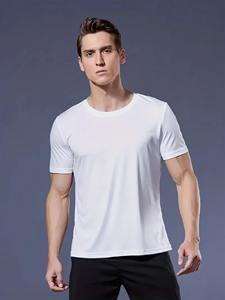 Round Neck T-<b>Shirt</b> for Men Quick-Drying Breathable 4-Color Ultra-Light 100% Organic Cotton <b>Black</b> White Gray Navy - Product Image 4