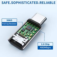 Adaptateur Micro USB vers USB C, connecteur de conversion d'adaptateur USB Type C