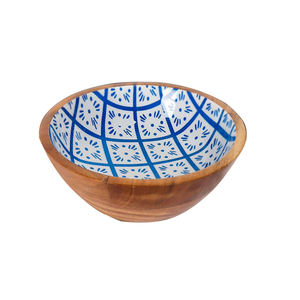 Ensaladera de fruta de madera con acabado de nogal brillante, artículo de decoración de mesa, mesa de cena, cuenco decorativo para servidor de frutas - Product Image 6