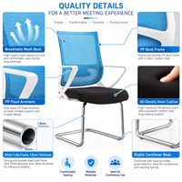 Chaise de visiteur de bureau moderne en maille avec coussin confortable et structure stable pour zone de réunion