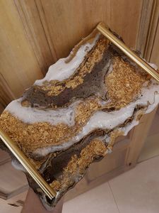 SUPER plateau de service en résine époxy fait à la main Essentiels de cuisine uniques pour la maison Restaurant Hôtel Plateaux de service décoratifs - Product Image 5