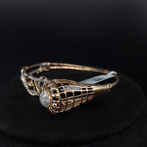 Modern Sophisticated Women's Elegant Golden Radiance <b>Bracelet</b> Luxurious Diamond Bangles with Intricate Design Sparkling Diamonds - Product Image 3