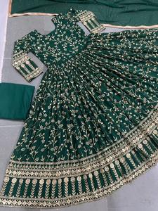 ชุดแฟชั่นทันสมัยสำหรับผู้หญิง,ชุดกระโปรงยาวผ้าคอร์เจียปักลายชุด Kurti กับชุด Dupatta ชุดแต่งงานชุด Partywear อินเดีย2022สำหรับเด็กผู้หญิง - Product Image 3