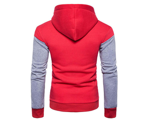 Sudadera con capucha para hombre, de diseño superior, color rojo, con cremallera completa, personalizada, cubierta facial, gráfico sin cremallera - Product Image 2