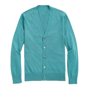 Pull cardigan décontracté unisexe de qualité supérieure pour l'hiver, respirant, tricoté, boutonné, col en V, motif à carreaux, anti-froissement, couleur personnalisée - Product Image 1