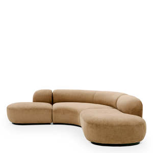 Bjrn L <b>Sofa</b> Premium Quality High-End Chesterfield Camel Fabric with Extendable Feature <b>Sponge</b>-Filled <b>for</b> Home Living Room Use - Product Image 4