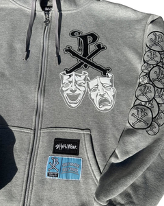 Fermeture à glissière complète, Street Oversized Acid Wash Loose Box Fit Cropped Hoodies pour homme Heavyweight Paint basics coton mélangé - Product Image 5