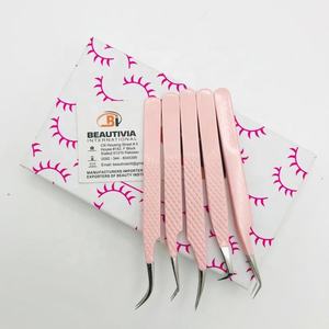 Pinzas de extensión de pestañas de acero inoxidable de alta calidad personalizadas Punta puntiaguda profesional Etiqueta privada Recubrimiento de color personalizado - Product Image 5