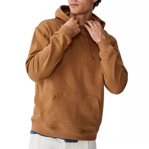 Pull à capuche en coton polaire épais unisexe de haute qualité saison hivernale couleur unie brodée hommes femmes - Product Image 2