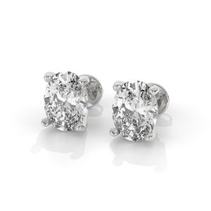 Vente en gros de boucles d'oreilles en diamant ovale de 1.5 carats pour femmes en or jaune 14 carats Design romantique pour les occasions de mariage et de cadeaux - Product Image 6