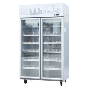 Réfrigérateur de présentation de boissons à refroidissement par air autonome à quatre portes, réglable directement pour les grands réfrigérateurs de restaurant, stockage de grandes boissons - Product Image 3