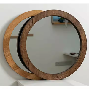 Modern Wall <b>Mirror</b> Made in India with High Quality <b>Wooden</b> <b>Frame</b> <b>Round</b> Wall <b>Mirror</b> by Azora Industries - Product Image 1