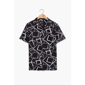 T-shirt Hawaii à col montant et manches courtes anti-rides pour homme, 100% coton satiné, taille XL à 6XL, collection automne - Product Image 1