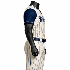 Custom Pinstripe <b>Baseball</b> Uniform Set OEM Polyester Breathable Team Jersey Pants Wholesale Sportswear Supplier - Product Image 4