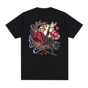 Camiseta de Manga Corta con Estampado para Hombre y Mujer, Unisex, Talla Grande, Estilo Urbano Moderno, 100% Algodón, Ajuste Cómodo e Informal - Product Image 4