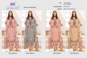 Best <b>Fabric</b> New Design Georgette Embroidery Work Salwar Kameez With Dupatta <b>Indian</b> Exporter and Supplier - Product Image 5