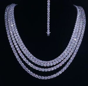 2-6mm VVS1 Moissanite Chaînes de tennis en argent sterling Bracelet Collier de tennis en diamant glacé Cadeau d'anniversaire pour colliers de perles - Product Image 1