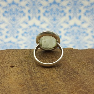 แหวนเงินโบฮีเมียนสเตอร์925ทำมือรุ้งมูนสโตนพลอยพลอยเบดการตั้งค่าฝาหินหลักสำหรับปาร์ตี้ - Product Image 2