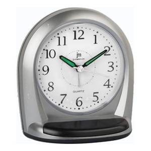 JUSTAMINUTE Silver JA7079S Alarm Clock with Snooze Function for <b>Desks</b> & Tables Designed for Lowell - Product Image 1