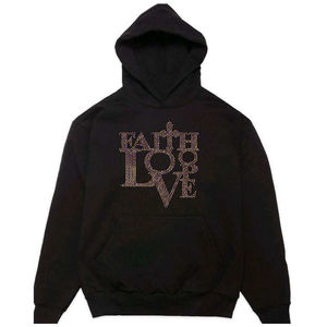 Sweat à capuche surdimensionné de haute qualité en gros, logo brodé personnalisé, marque privée, coton, sweat à capuche pour homme en strass français - Product Image 1