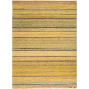Nayaab Gold Flat Weaves <b>Wool</b> Rug Paem-983 Handmade Rectangle Striped Design for Home Living Room Decorations Jute Rug-Hallway - Product Image 1