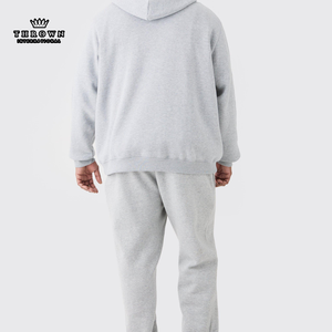 Unisex Royal Korean Pullover Hoodie Solid <b>Thick</b> High Quality 100% Cotton Knitting OEM <b>Fleece</b> Washed Technique Print Winter - Product Image 2